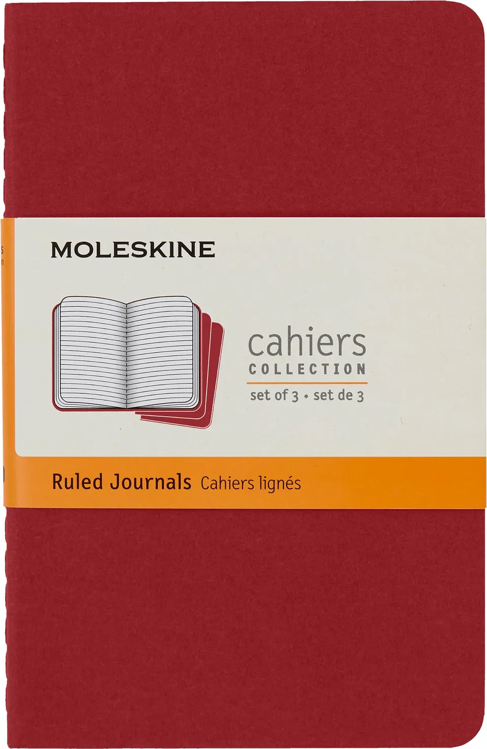 moleskine-cahier-journal-set-3-quaderni-pocket-9x14-cm-righe-rosso image 1