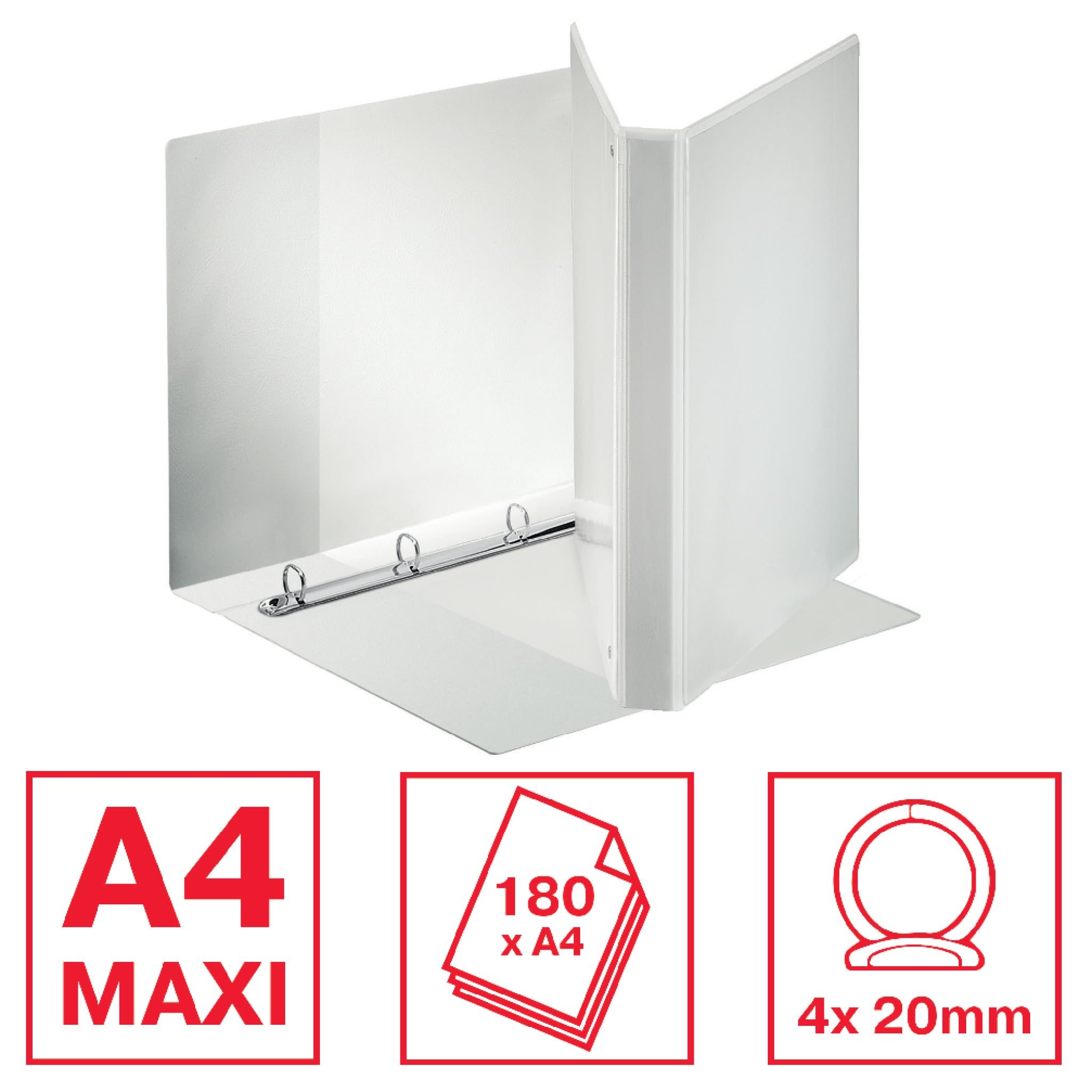 esselte-display-maxi-raccoglitore-pp-4-anelli-tondi-20-mm-bianco-a4 image 2