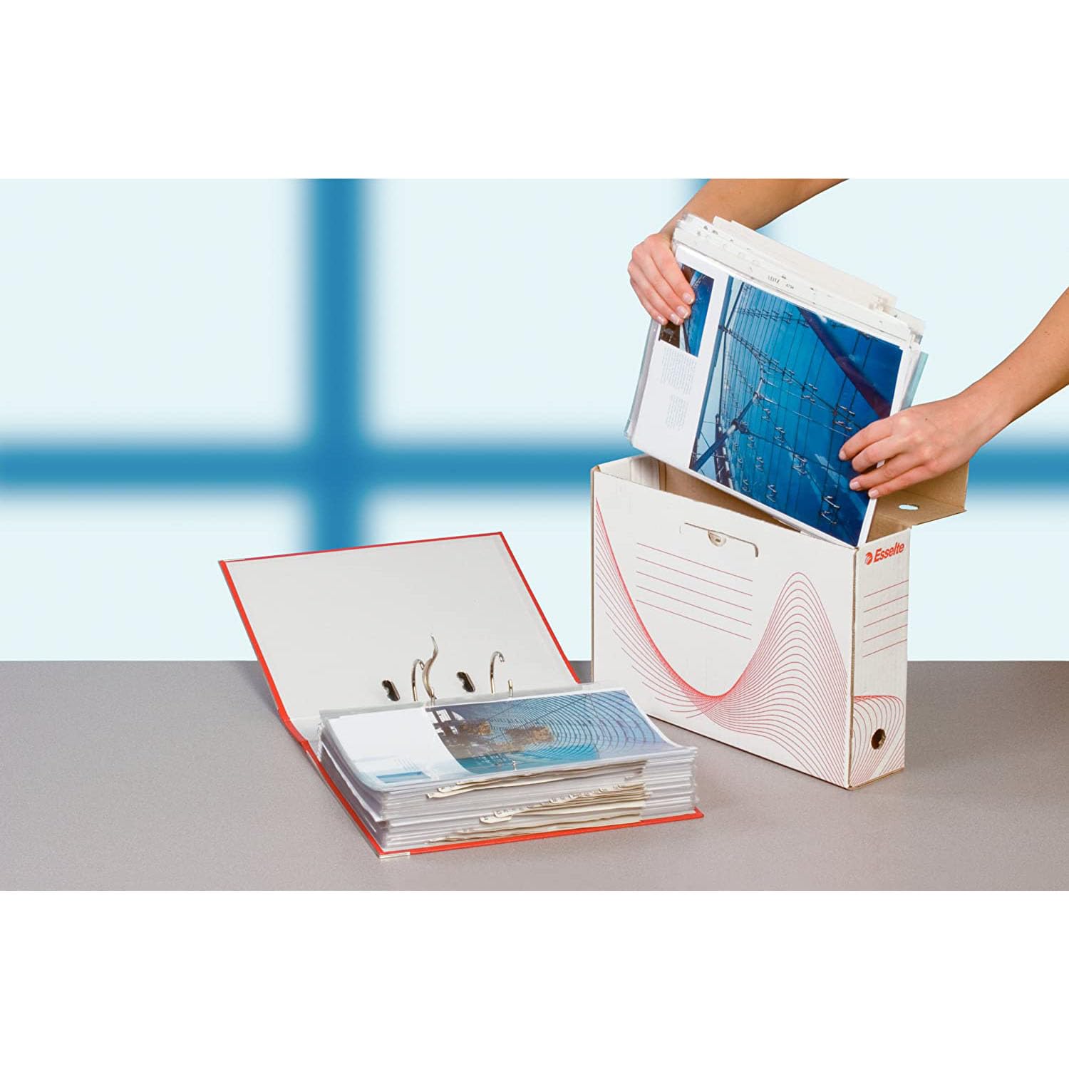 esselte-boxy-80-scatola-archivio-a4-25x35x8-cm-bianca-128003-confezione-10-pezzi image 4