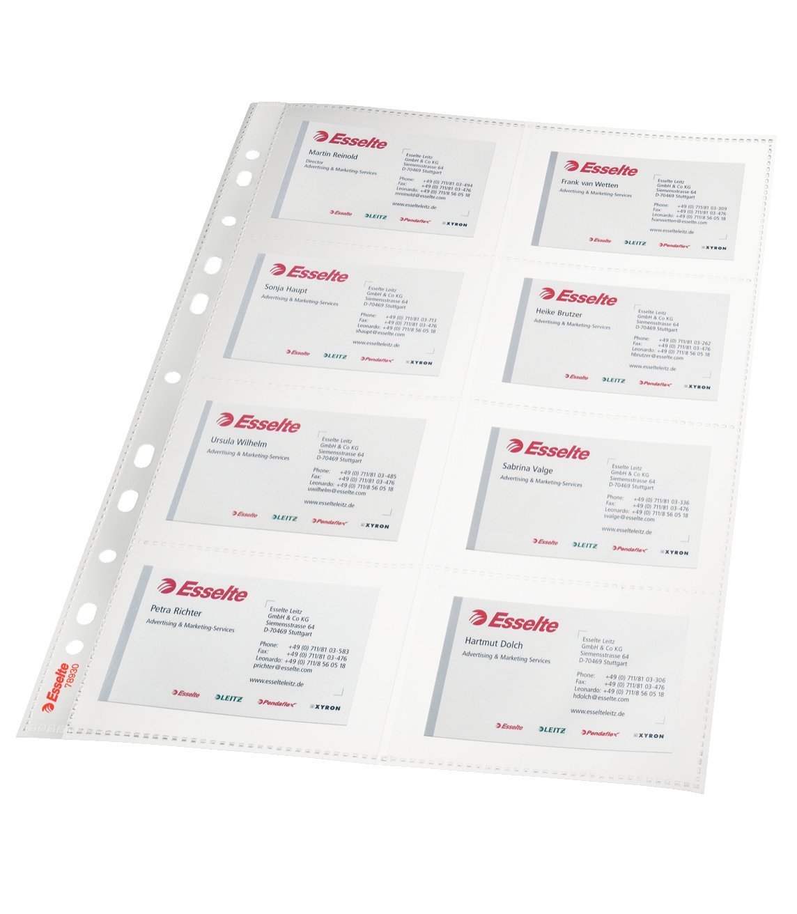 esselte-busta-perforata-per-biglietti-da-visita-a4-ppl-105-micron-confezione-10- image 1