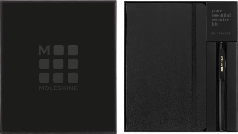 moleskine-classic-set-taccuino-large-13x21-cm-righe-penna-kaweco-nero image 1