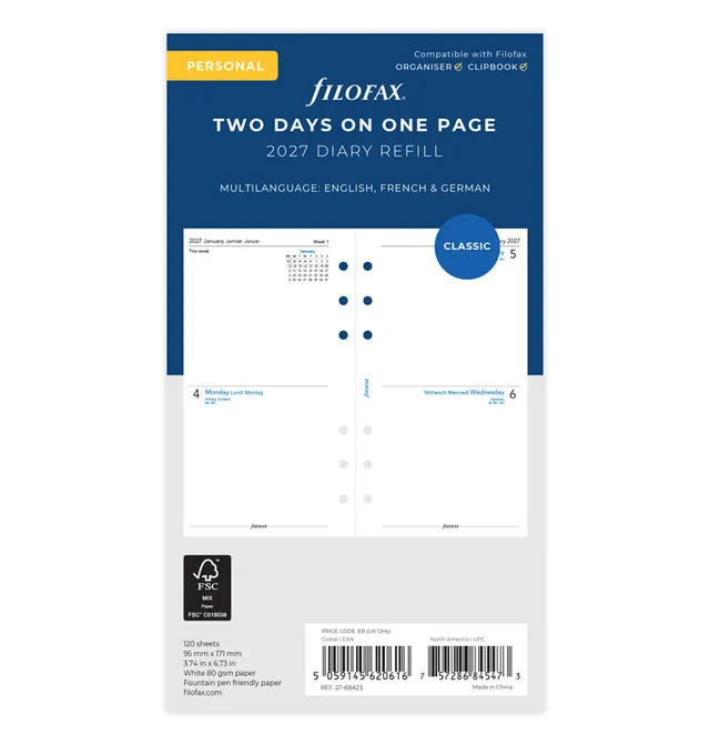 filofax-calendario-2-giorni-per-pagina-personal-multilingua-2027 image 1
