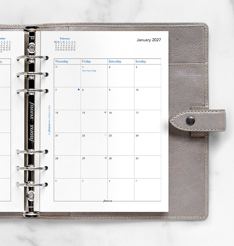filofax-planner-mensile-2-pagine-a5-inglese-2027 image 2