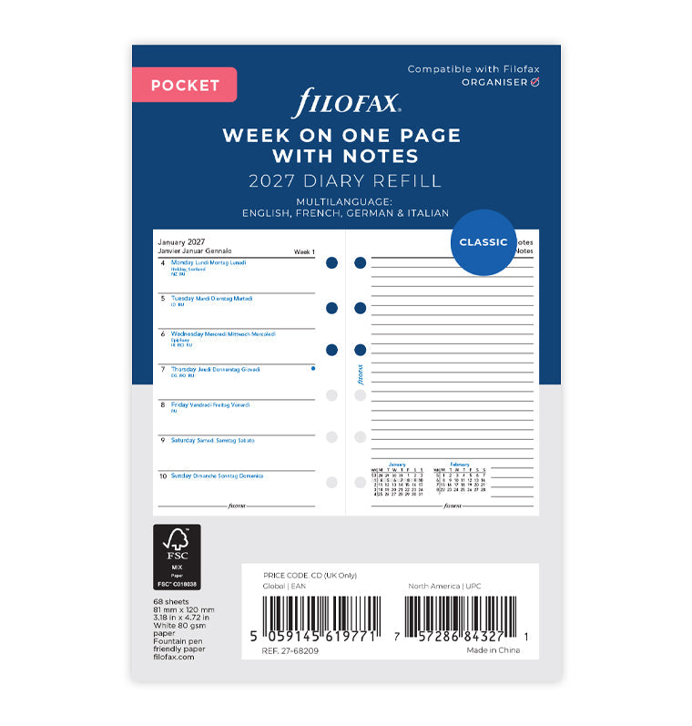 filofax-calendario-1-settimana-per-pagina-pocket-multilingua-2027 image 1