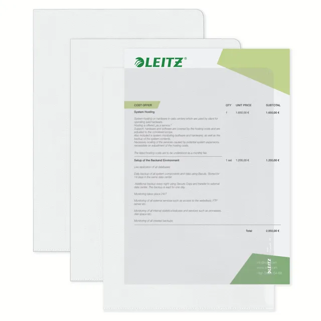 leitz-cartellina-portadocumenti-a4-extra-resistente-trasparente-in-polipropilene image 1