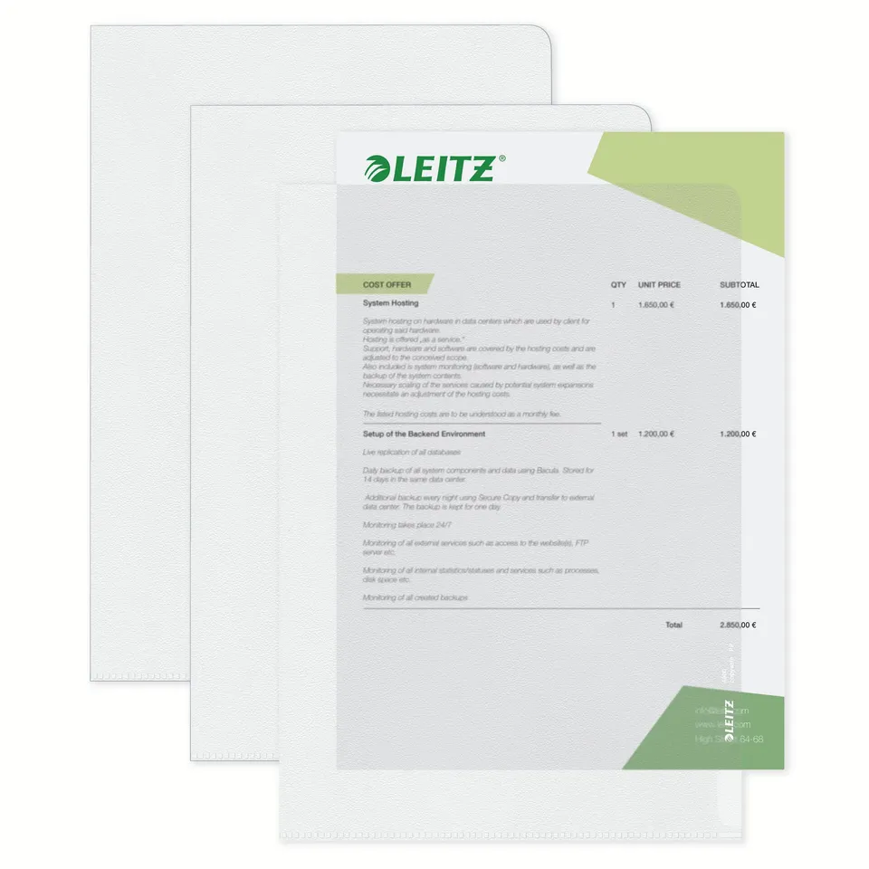 leitz-cartellina-portadocumenti-a4-extra-resistente-trasparente-in-polipropilene image 1