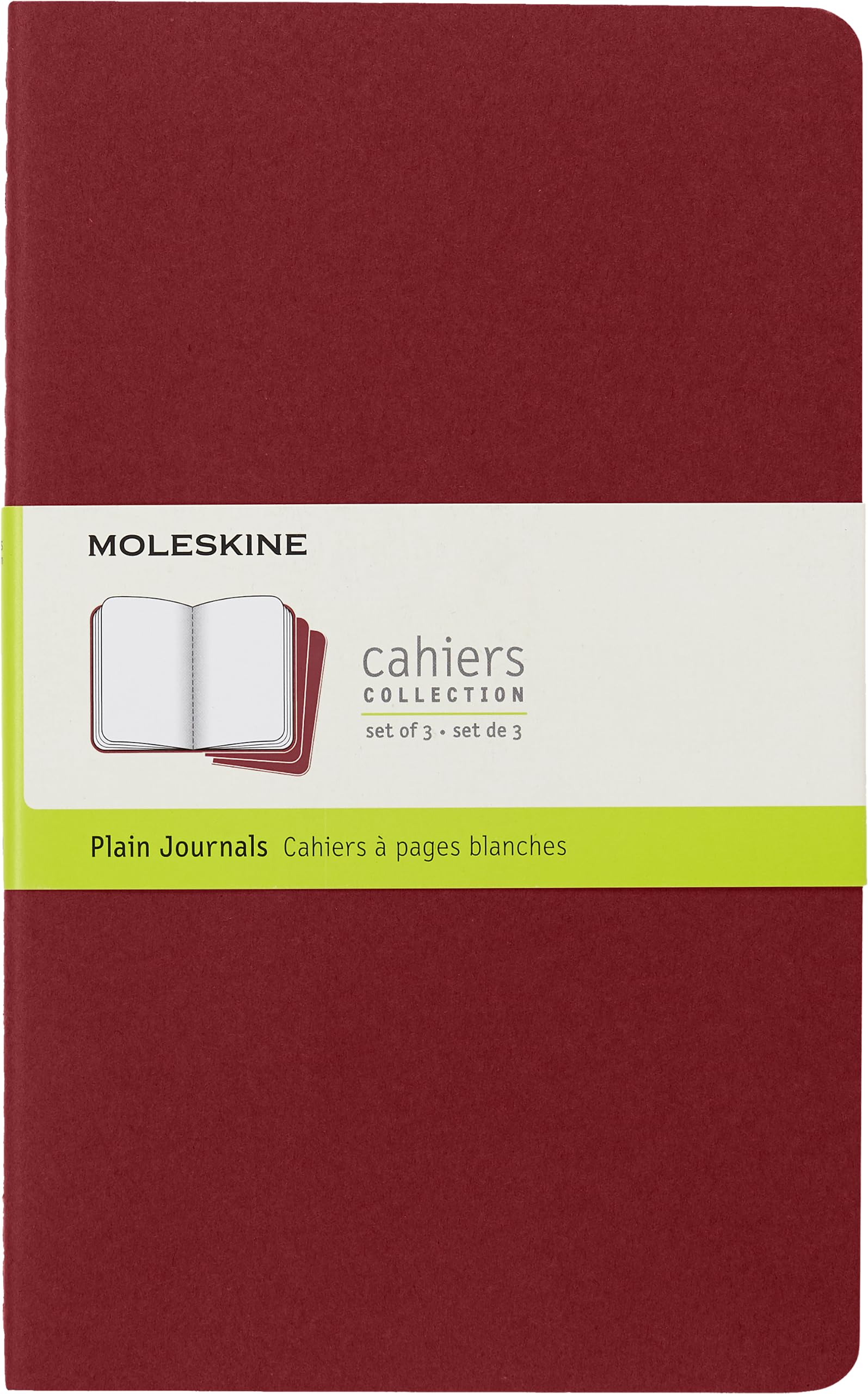 moleskine-cahier-journal-set-3-quaderni-pagine-bianche-large-13x21-cm-rosso image 1