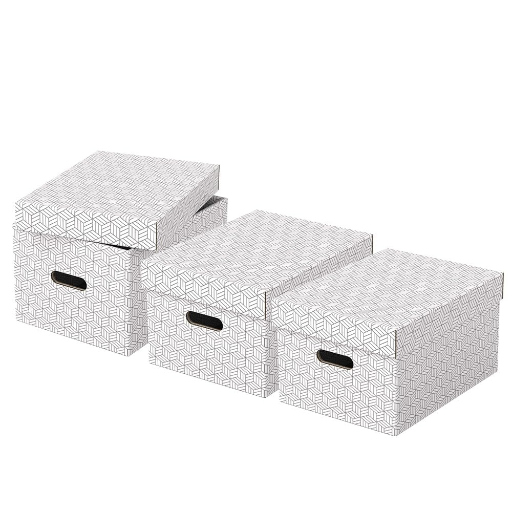 esselte-home-set-3-contenitori-medi-con-coperchio-265x205x365-mm-bianco image 1
