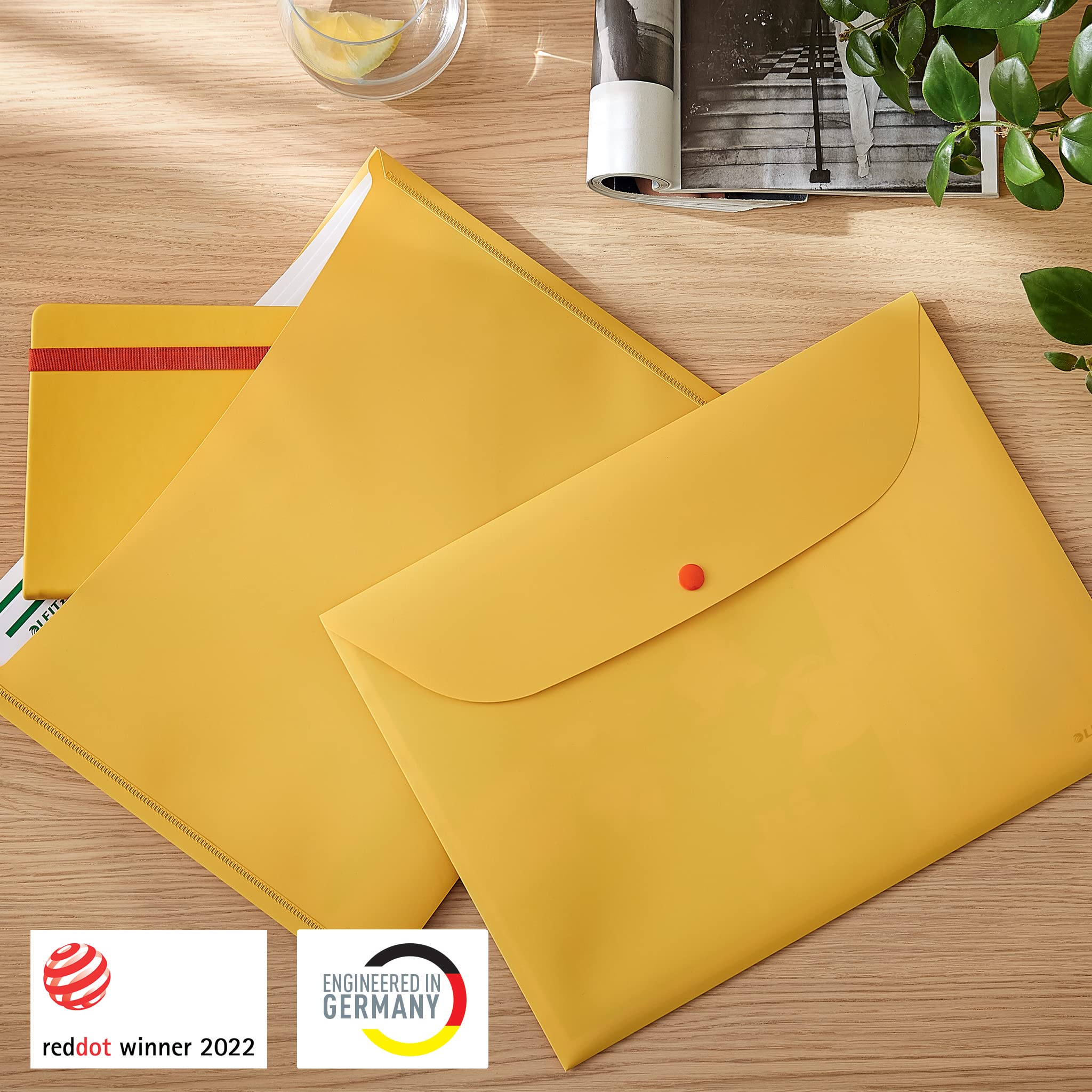 leitz-busta-con-bottone-cosy-a4-giallo-caldo-50-fogli-3pz-47090019 image 3