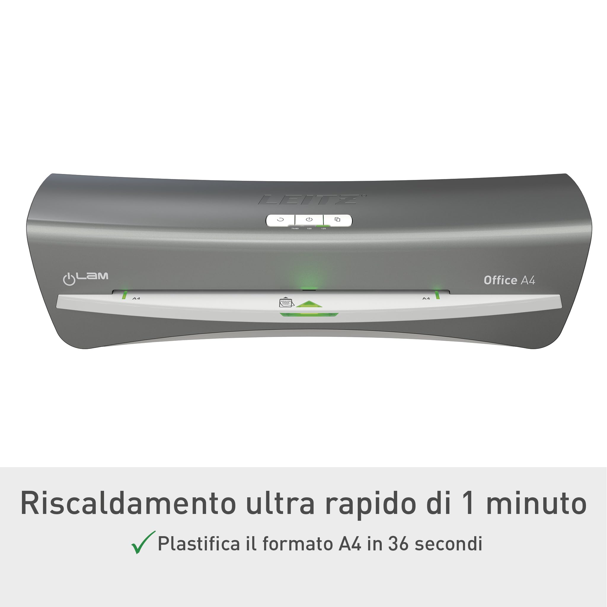 leitz-ilam-office-a4-plastificatrice-argento-con-2-rulli-72510084 image 3