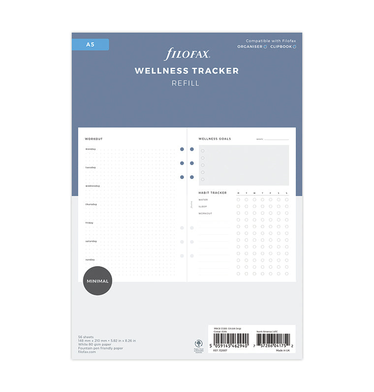 filofax-wellness-tracker-refill-a5-56-fogli image 1