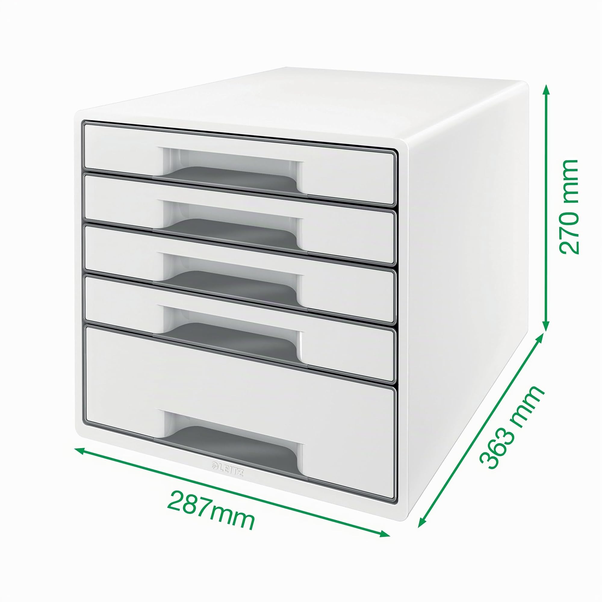 leitz-wow-cube-cassettiera-5-cassetti-a4-bianco-grigio-52142001 image 3