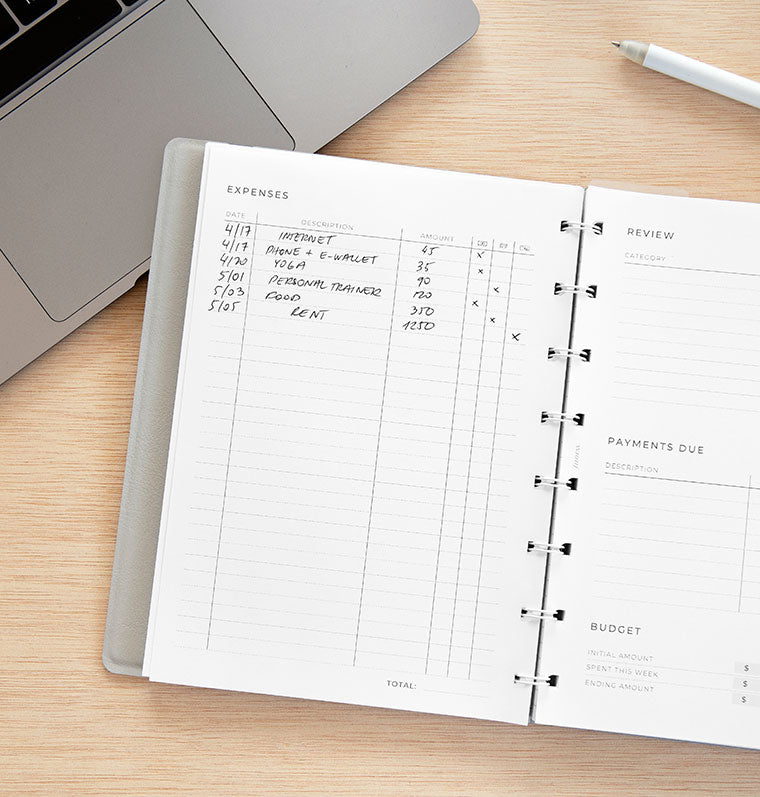 filofax-expense-tracker-notebook-refill-a5-minimal-settimanale image 5