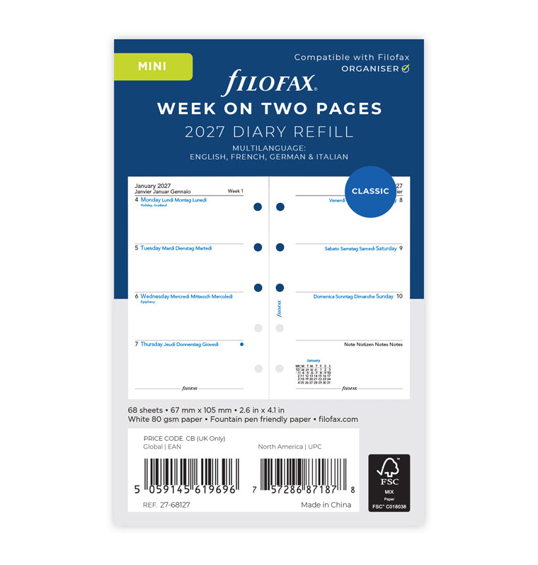 filofax-calendario-1-settimana-su-2-pagine-mini-multilingua-2027 image 1