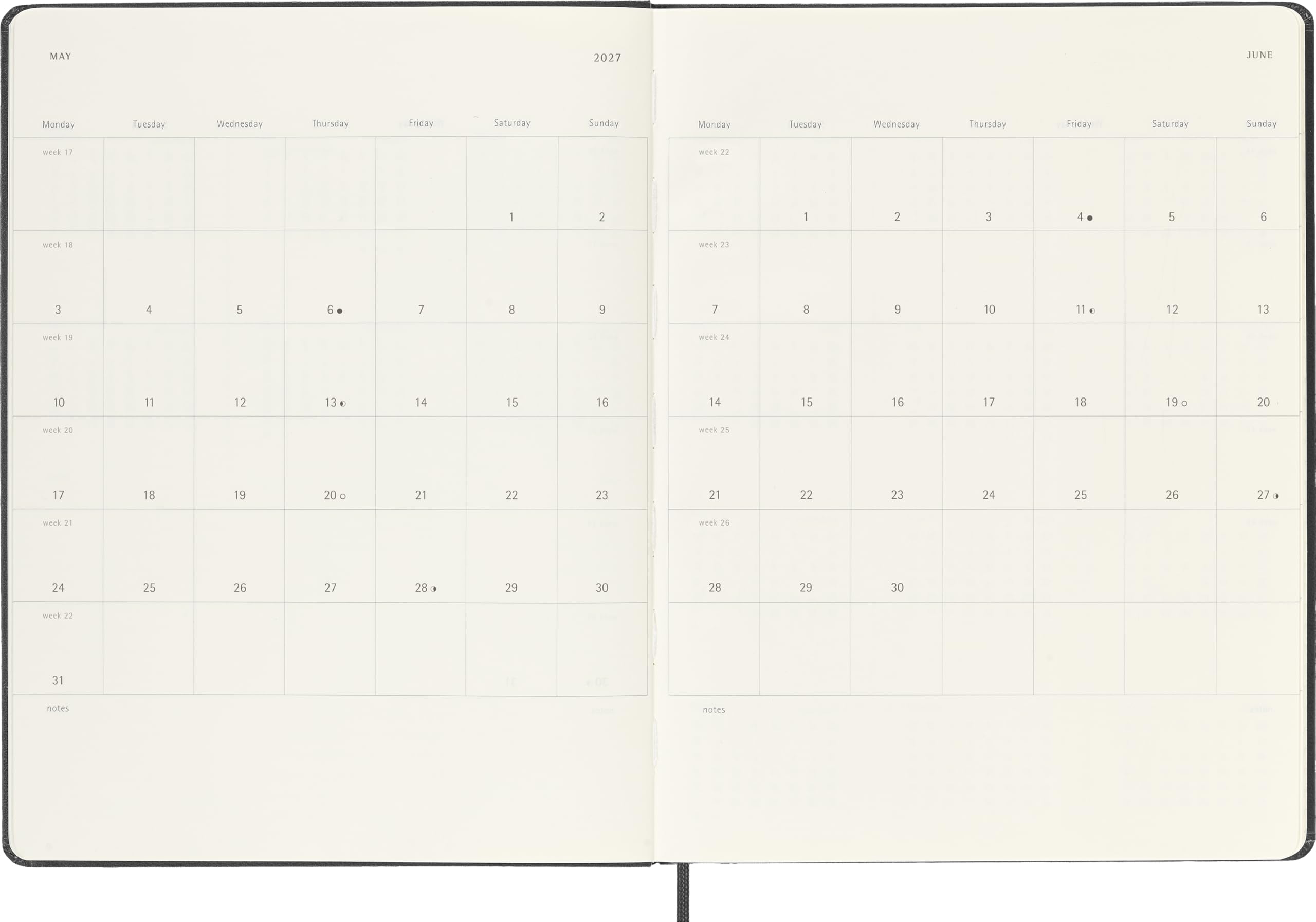 moleskine-agenda-settimanale-2027-12-mesi-xl-19x25-cm-nera image 4
