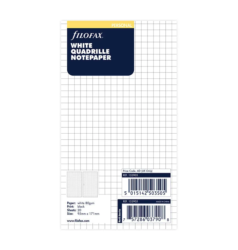 filofax-fogli-a-quadretti-bianco-personal-20-fogli image 1