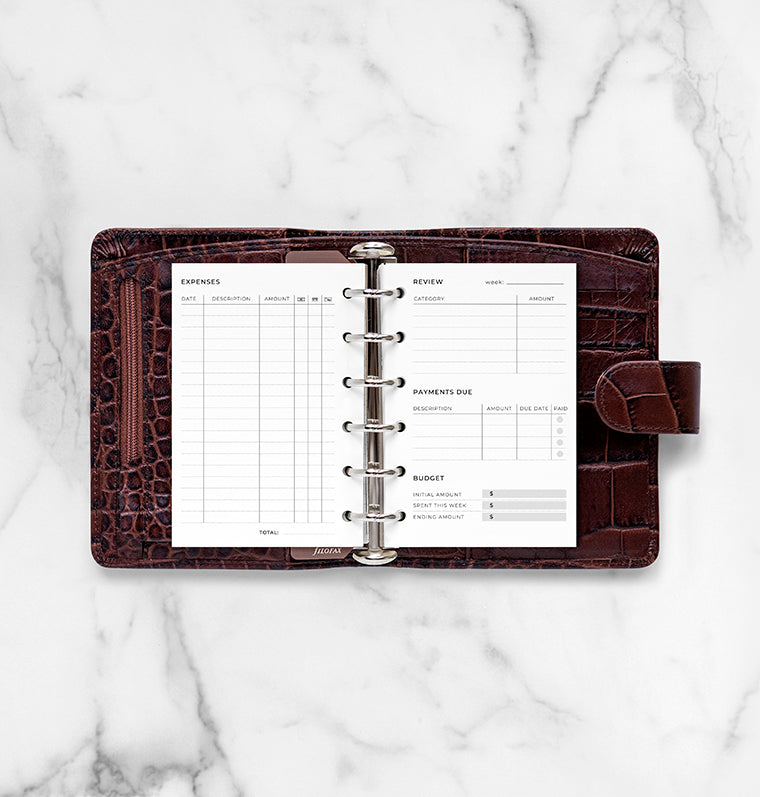 filofax-expense-tracker-refill-pocket-layout-minimal-80gsm image 3