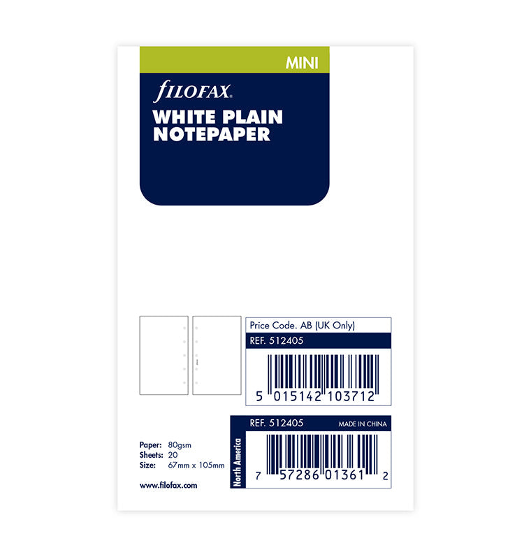 filofax-fogli-neutri-bianchi-mini-20-fogli image 1