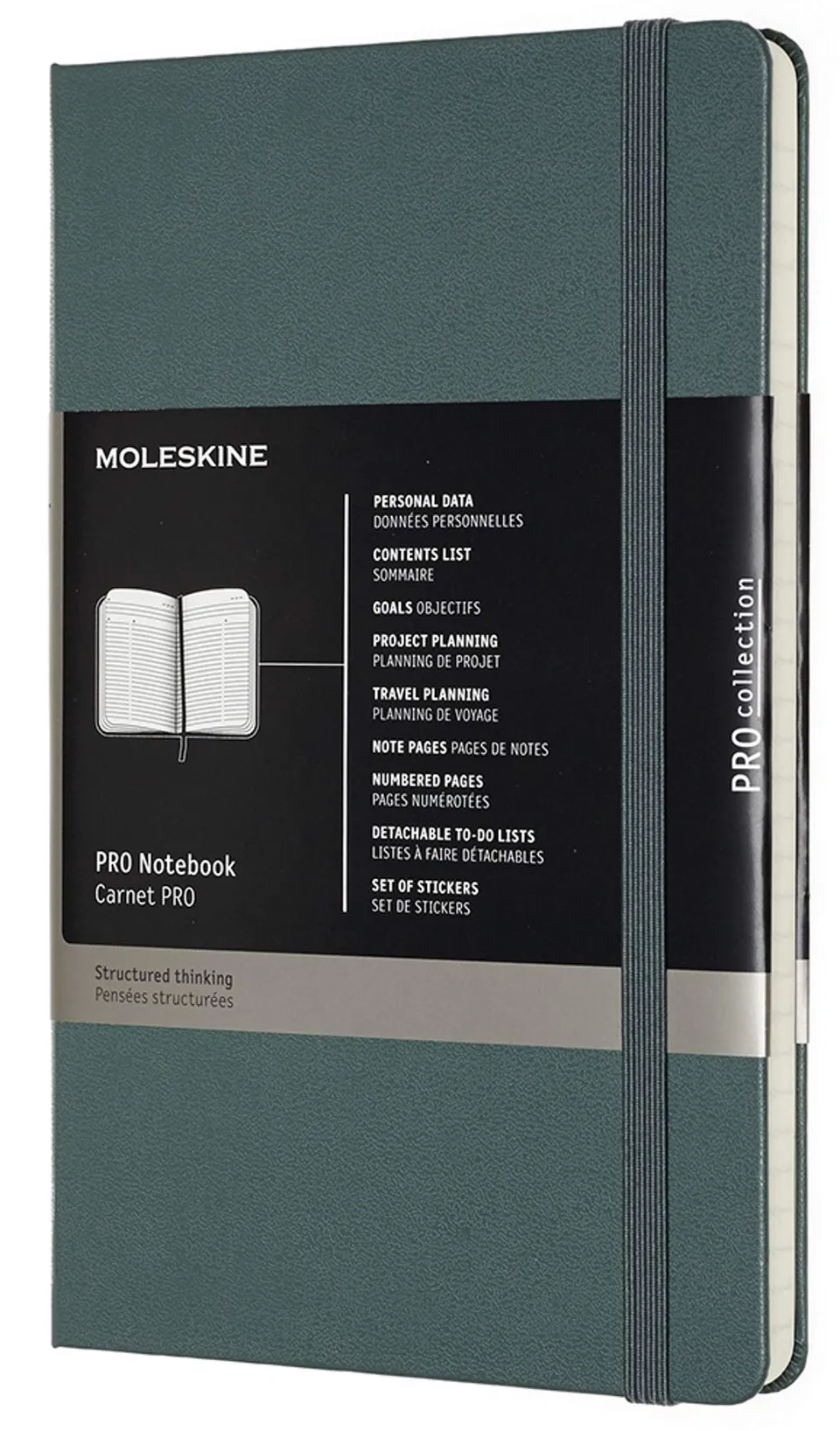 moleskine-pro-notebook-large-13x21-cm-verde-bosco-copertina-rigida image 1