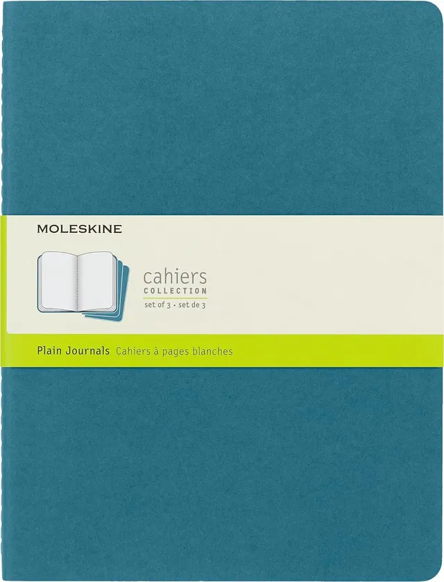 moleskine-cahier-journal-extra-large-19x25-cm-bianche-blu-set-3-quaderni image 1