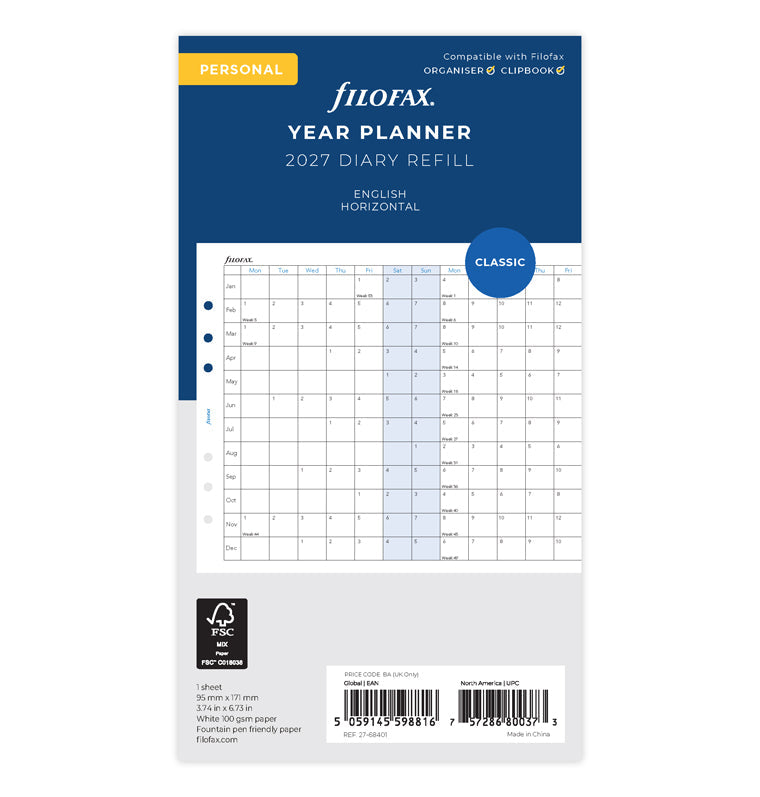 filofax-planner-annuale-orizzontale-personal-2027-inglese image 1