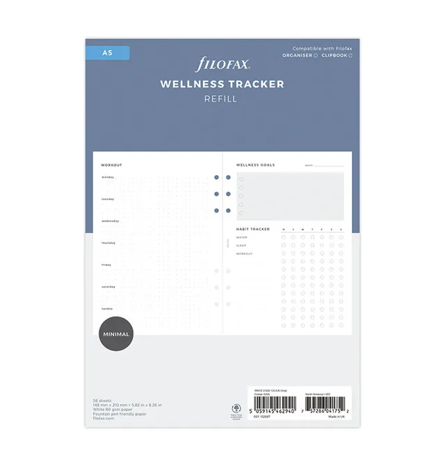 filofax-wellness-tracker-refill-a5-56-fogli image 1