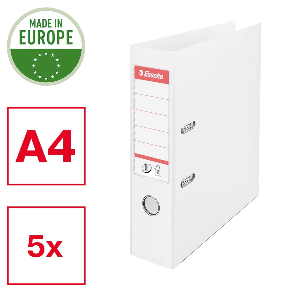 esselte-n-1-power-raccoglitore-a-leva-a4-confezione-da-5-dorso-75-mm-bianco image 2