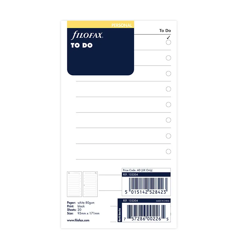 filofax-lista-to-do-personal-blocco-20-fogli image 1