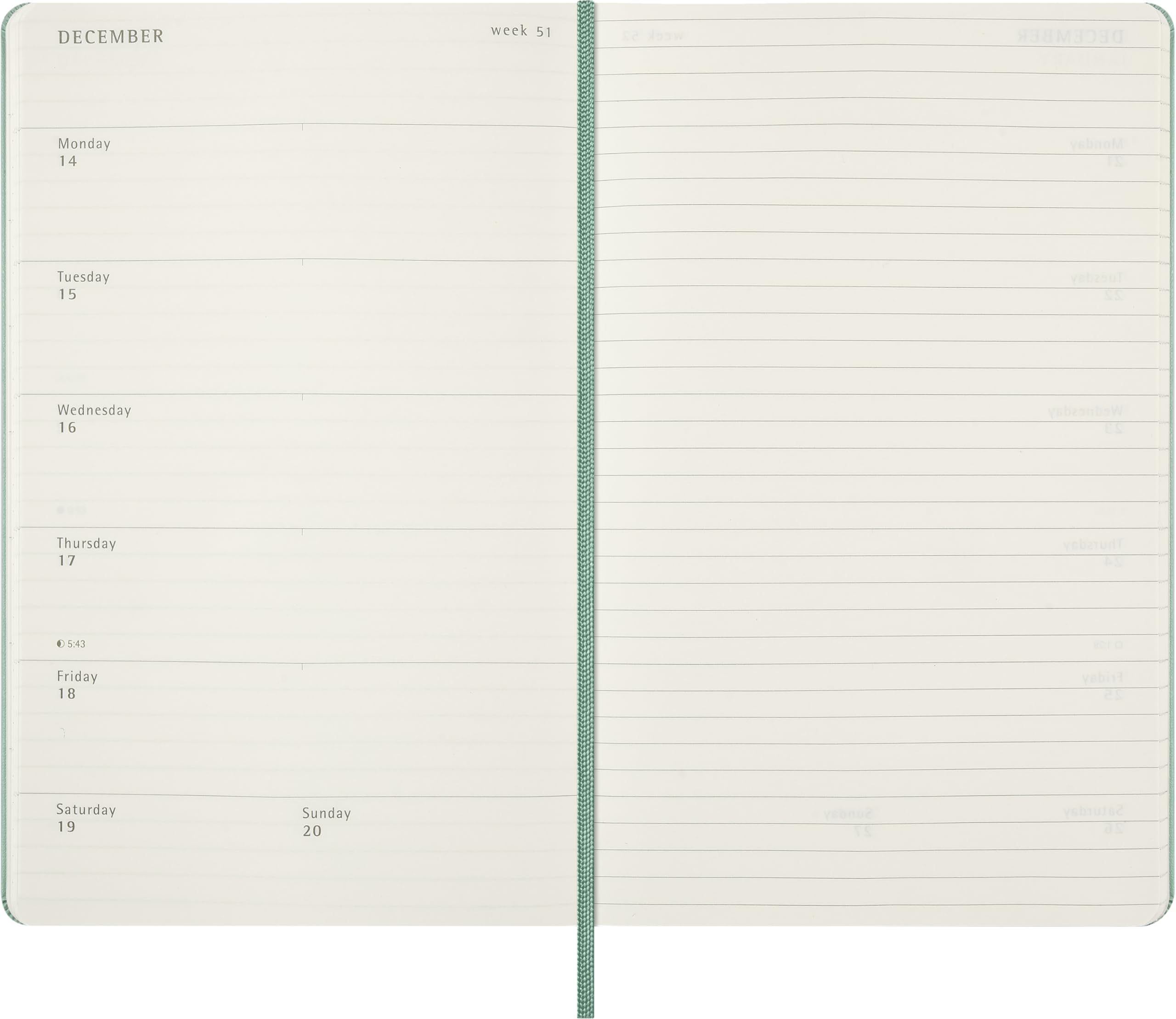 moleskine-agenda-settimanale-2027-large-13x21-cm-verde-salvia image 3