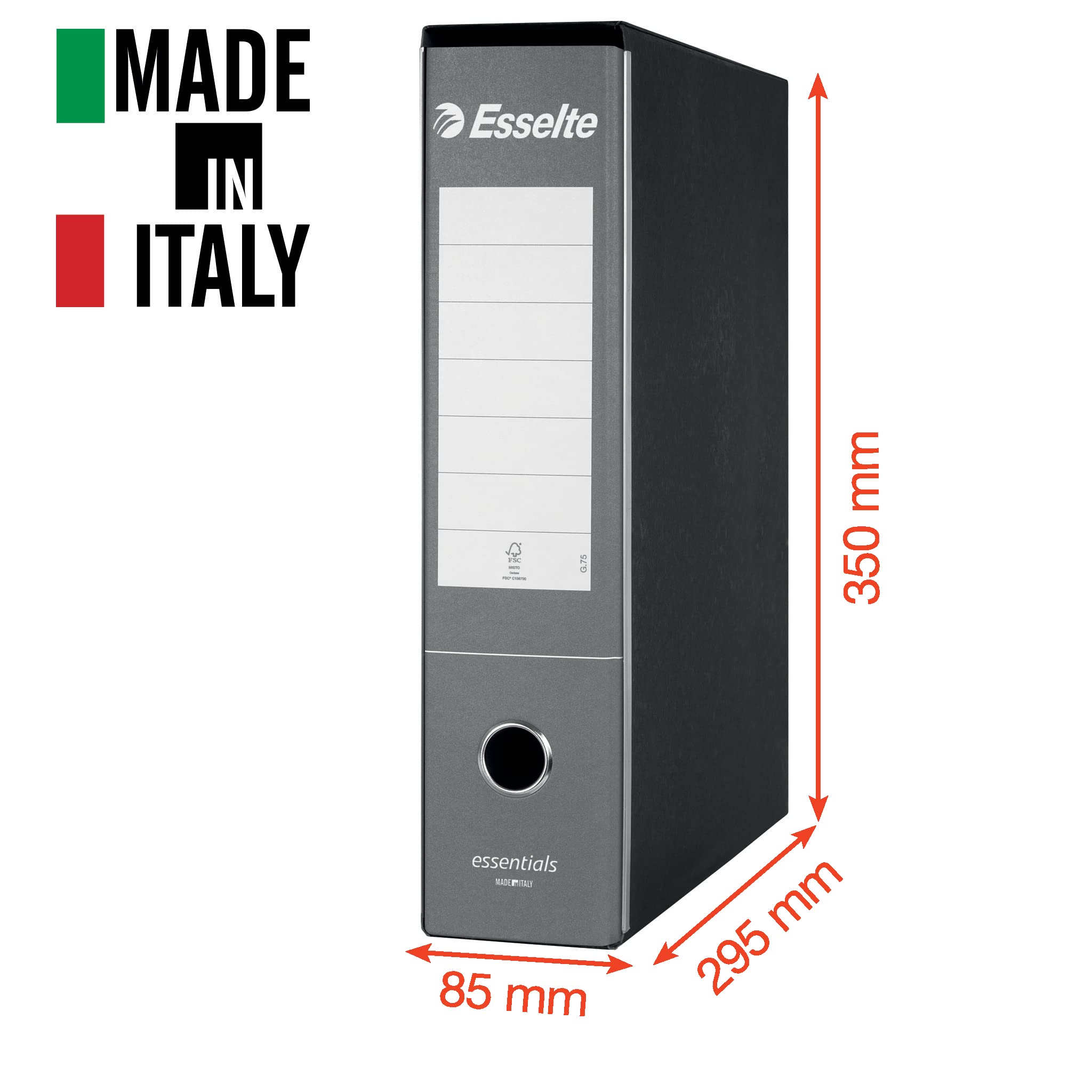esselte-essentials-g75-registratori-a-leva-protocollo-23x33-dorso-8-cm-rossi-6-p image 4