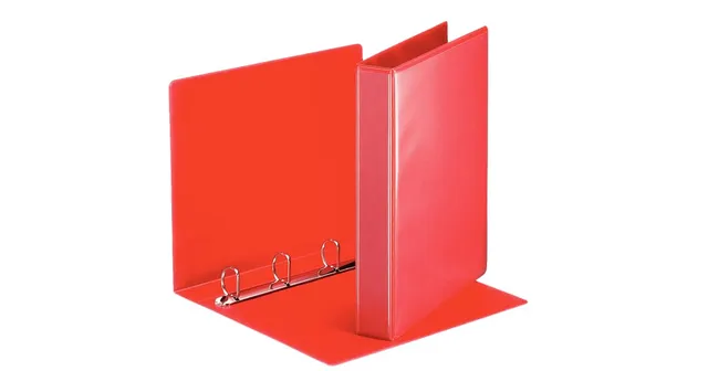 esselte-essentials-raccoglitore-4-anelli-d-5-cm-rosso-personalizzabile image 1