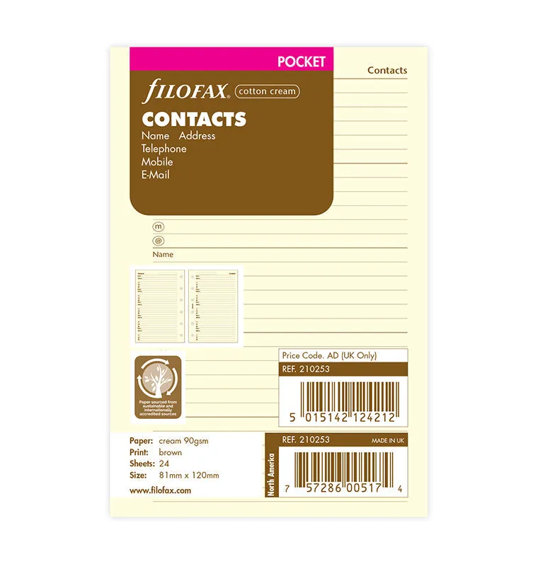 filofax-rubrica-completa-crema-pocket-20-fogli image 1