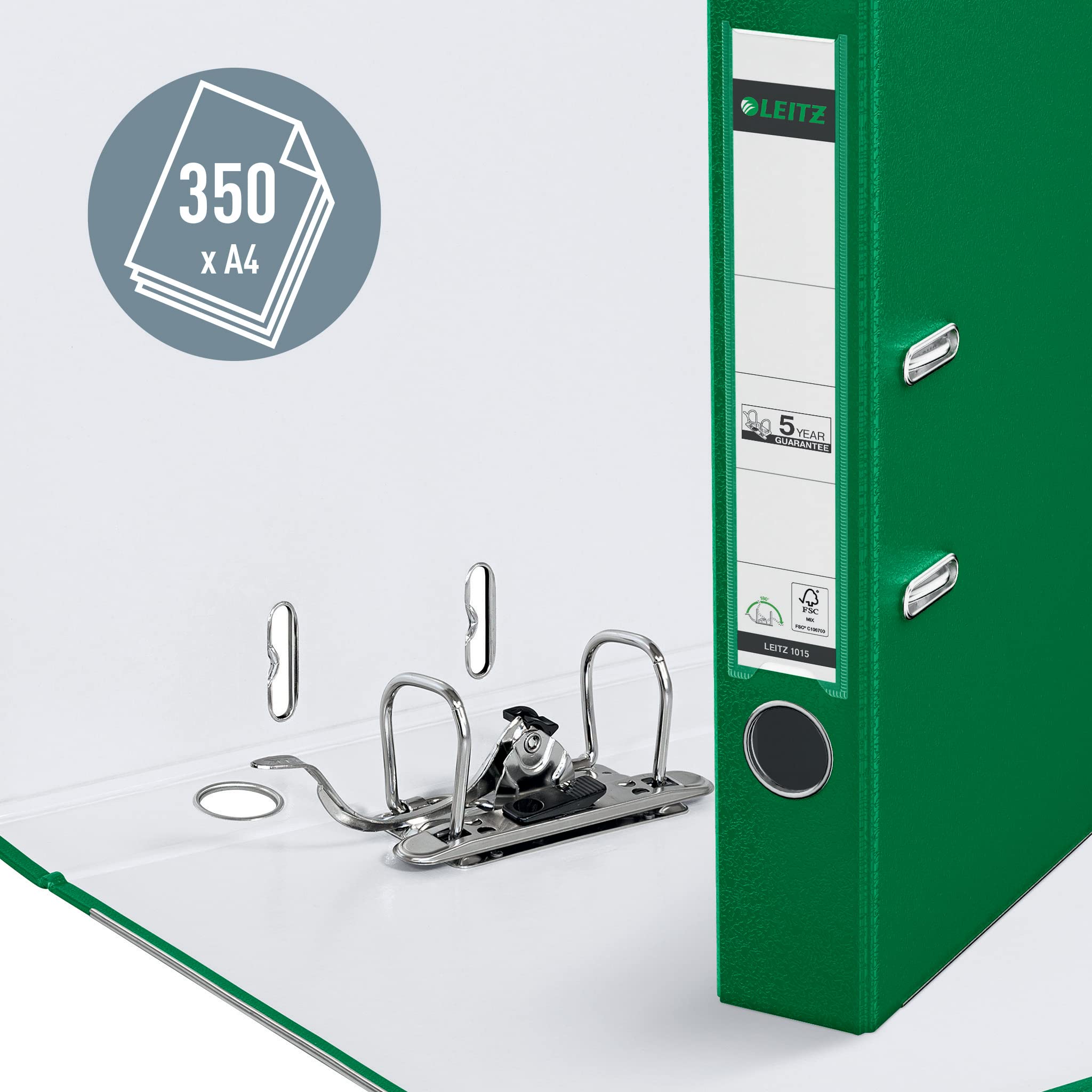 leitz-registratore-180-plastica-verde-dorso-52-mm-a4 image 3