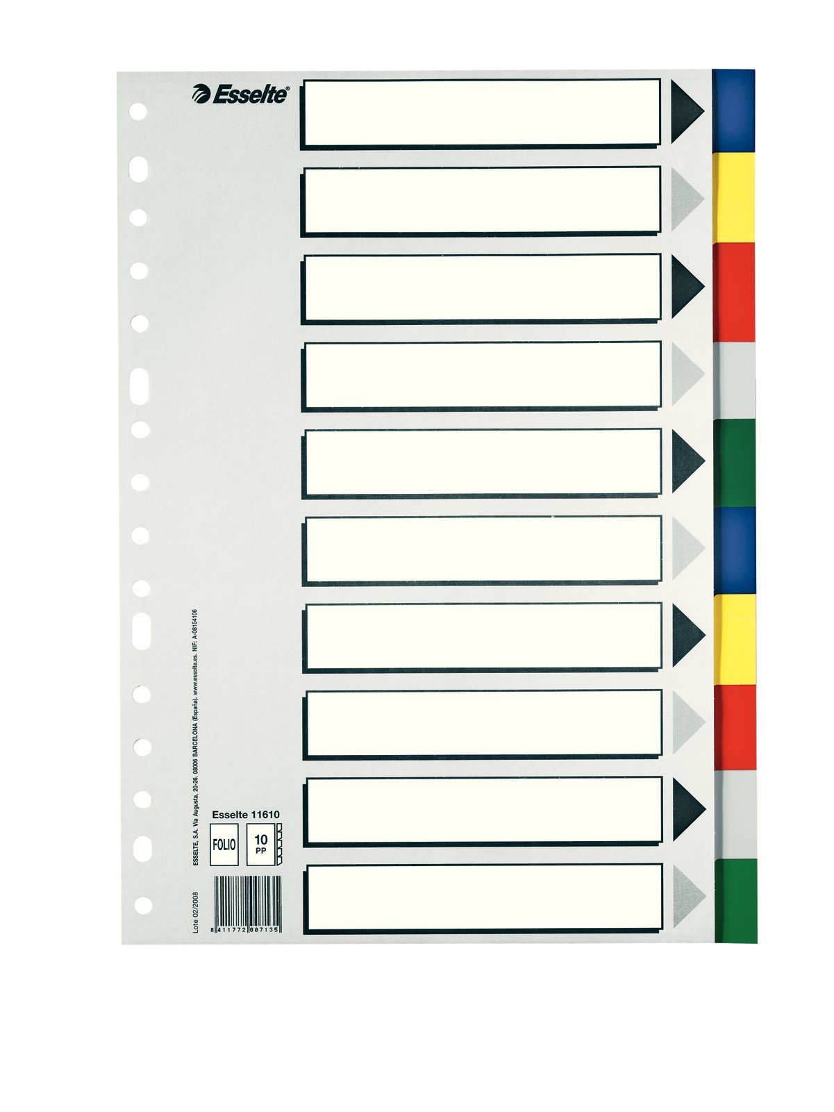 esselte-divisori-in-plastica-a4-5-posizioni-colorati image 3