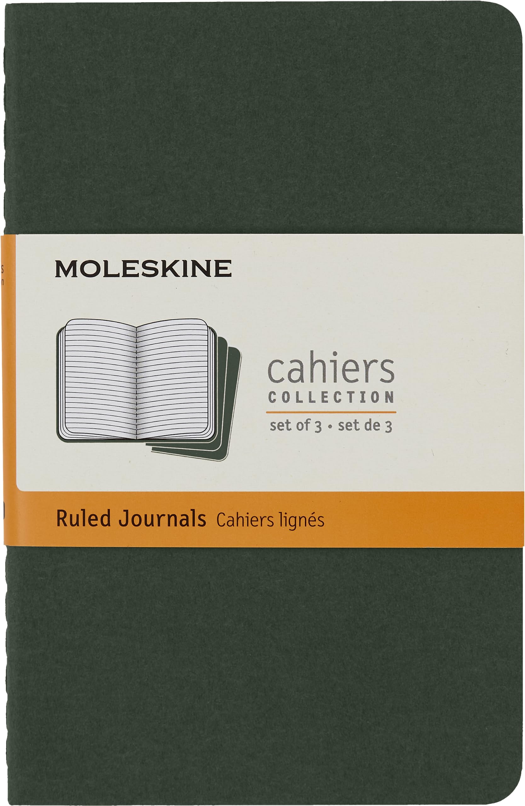 moleskine-cahier-journal-set-3-quaderni-a-righe-tascabile-verde-mirto image 1