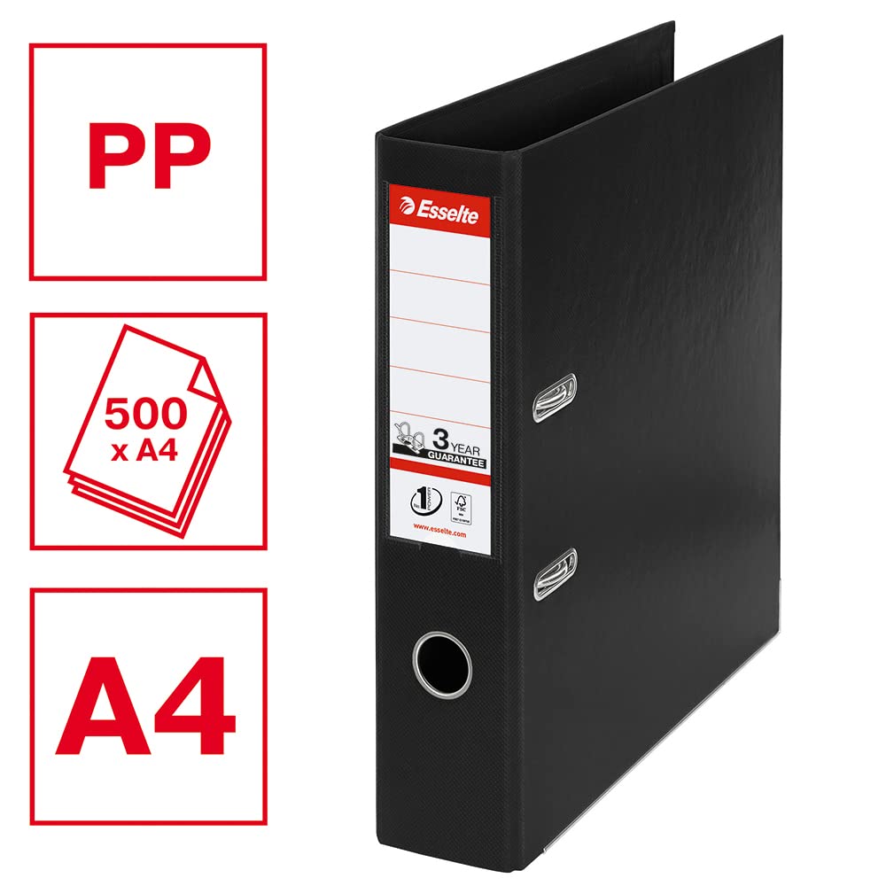 esselte-raccoglitore-a-leva-a4-nero-dorso-7-5-cm-in-plastica image 2
