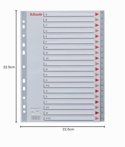esselte-rubrica-alfabetica-a-z-a4-grigia-divisori-pp-11-fori image 7