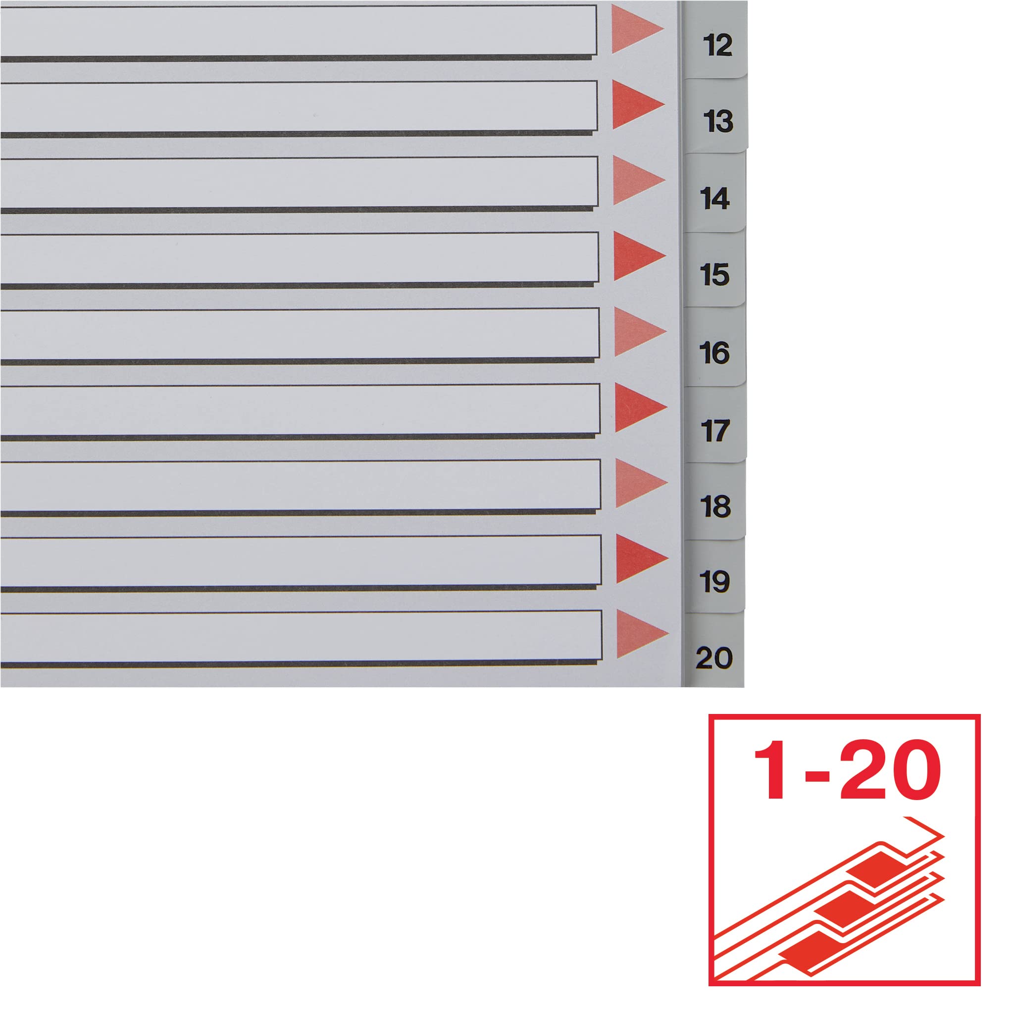 esselte-rubrica-divisori-1-20-a4-grigio-polipropilene-100107 image 3