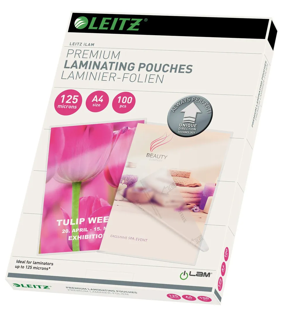 leitz-pouch-plastificazione-a4-lucida-2x125-micron-100-pezzi image 1