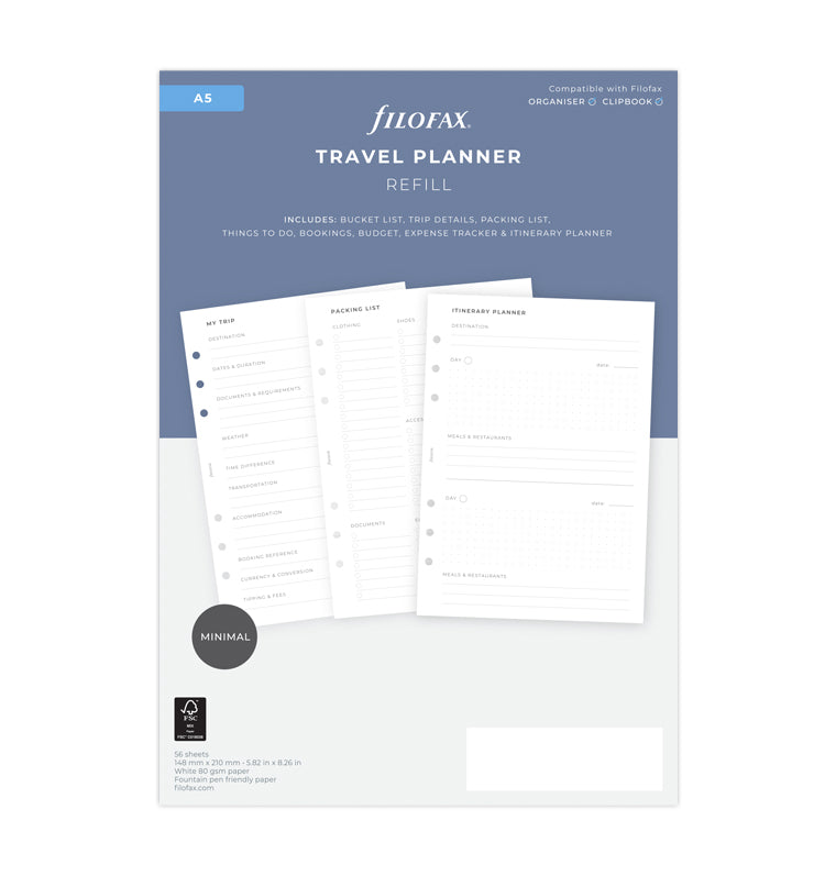filofax-travel-planner-refill-a5 image 1