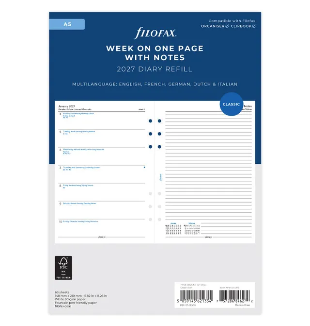 filofax-calendario-2027-a5-1-settimana-per-pagina-multilingua image 1