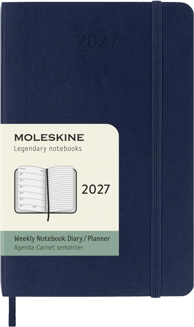 moleskine-agenda-settimanale-2027-pocket-9x14-cm-copertina-morbida-blu-zaffiro image 1