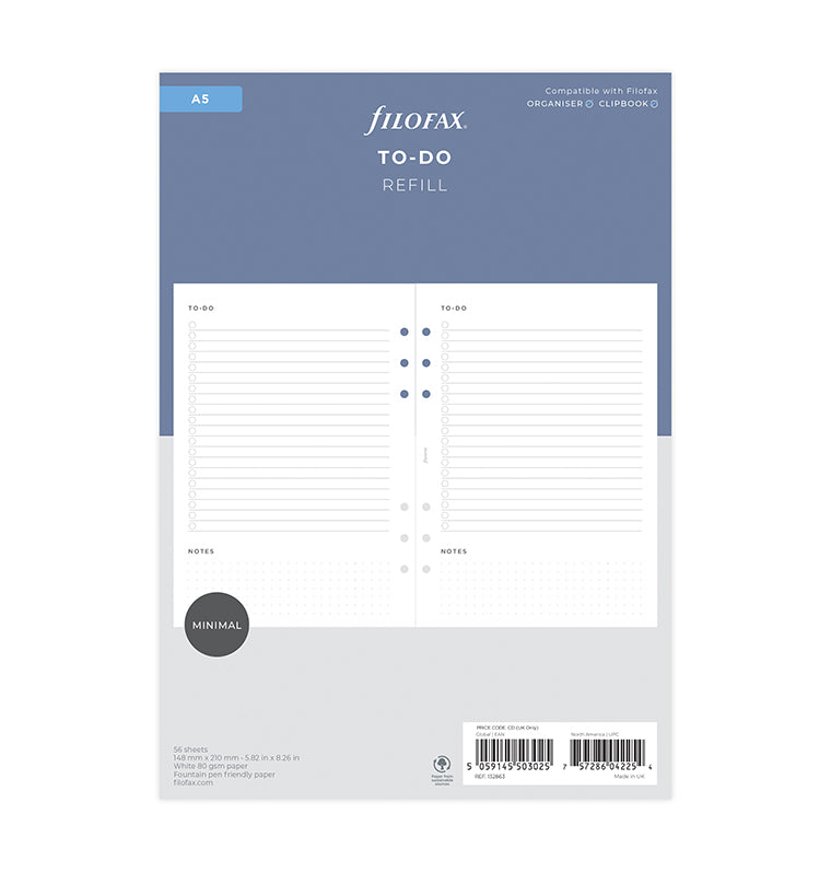 filofax-to-do-refill-a5-layout-minimal-80-gsm image 1