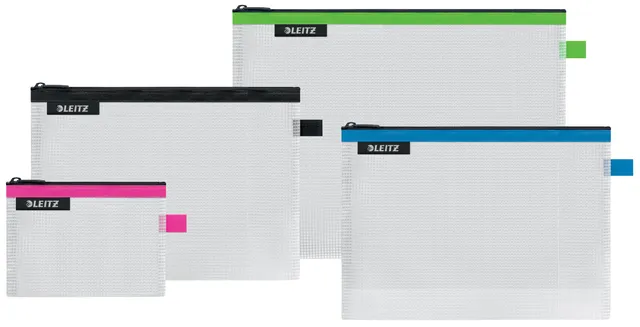 leitz-wow-set-4-buste-da-viaggio-s-m-l-cosmetici-trasparenti image 1
