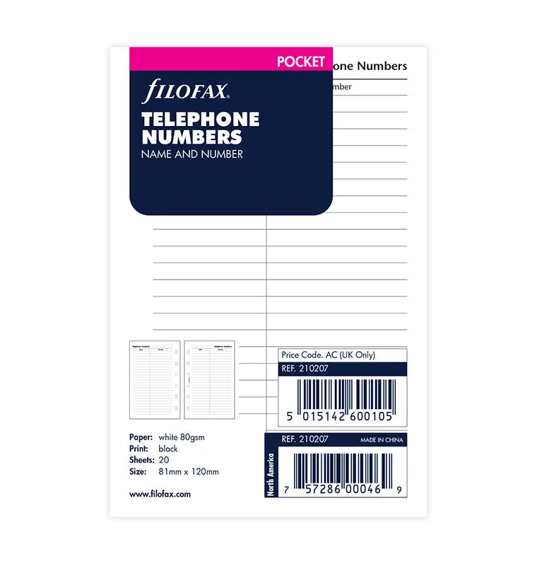 filofax-the-original-rubrica-telefonica-pocket-20-fogli image 1