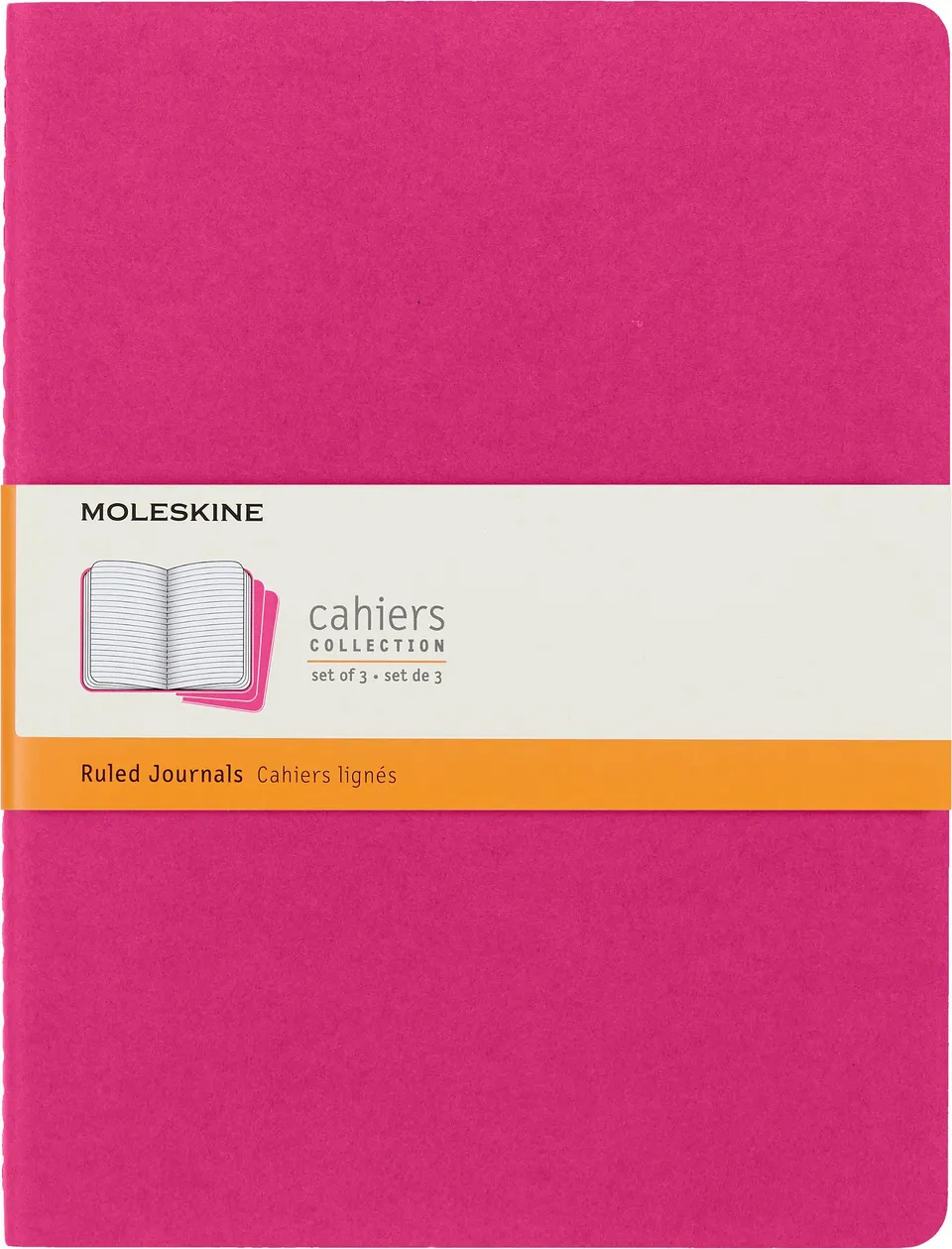 moleskine-cahier-journal-extra-large-19x25-cm-righe-rosa-set-3-quaderni image 1