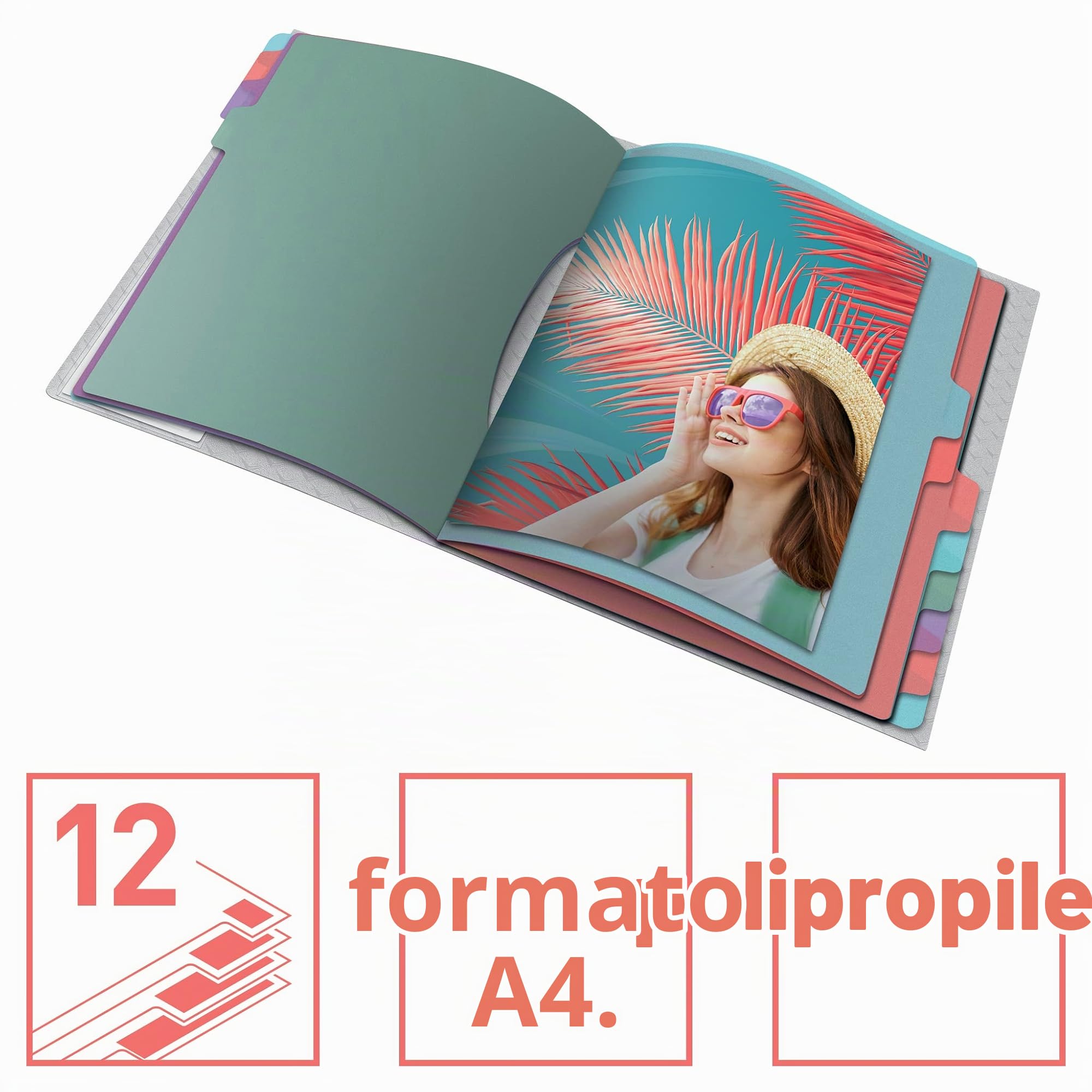 esselte-colour-breeze-quaderno-a4-12-divisori-multicolore-266x320x20-mm image 2