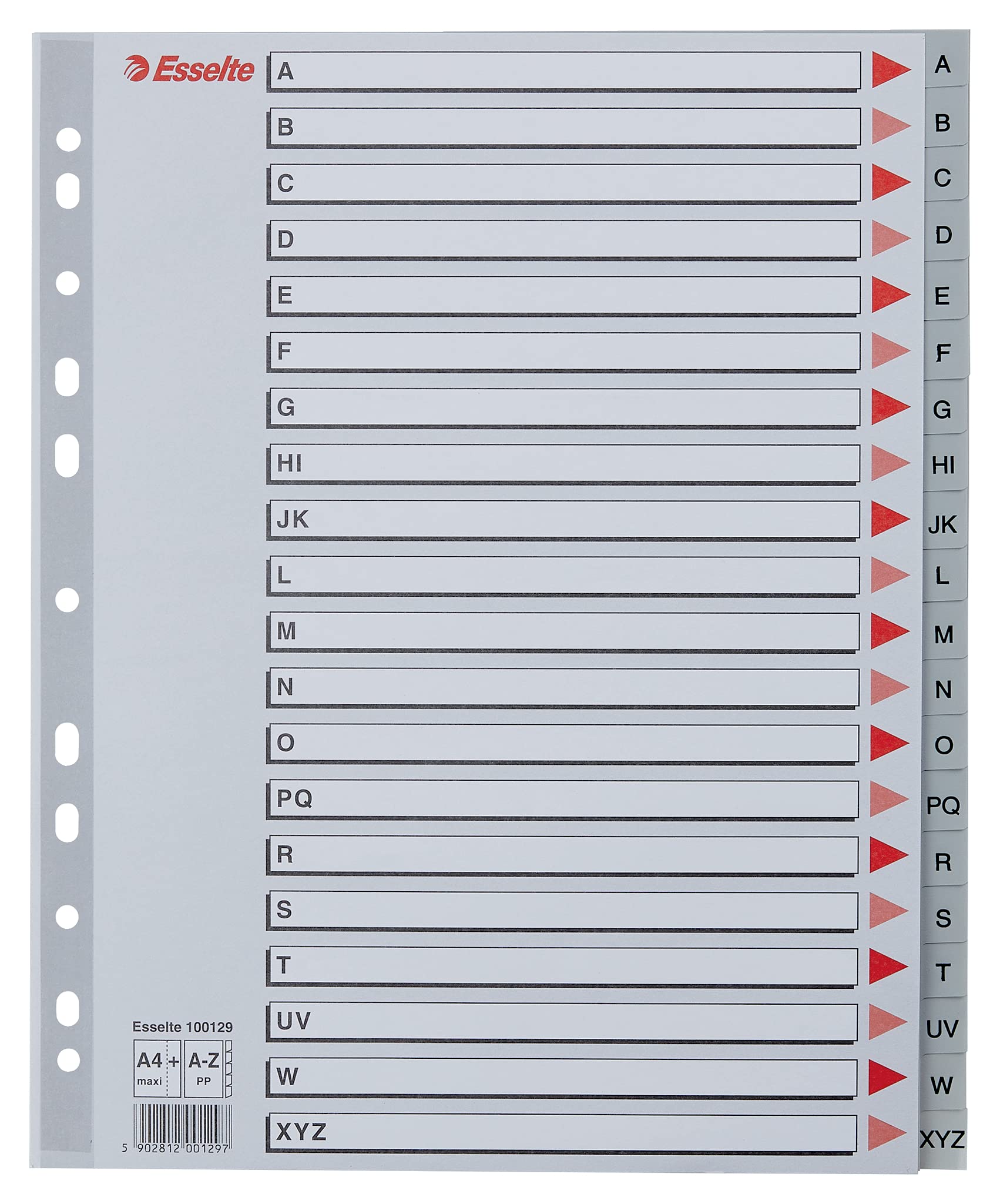 esselte-rubrica-alfabetica-a-z-a4-grigia-divisori-pp-11-fori image 3