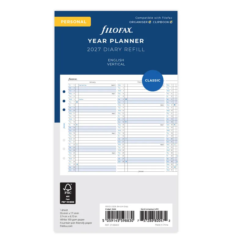 filofax-planner-annuale-verticale-personal-inglese-2027 image 1