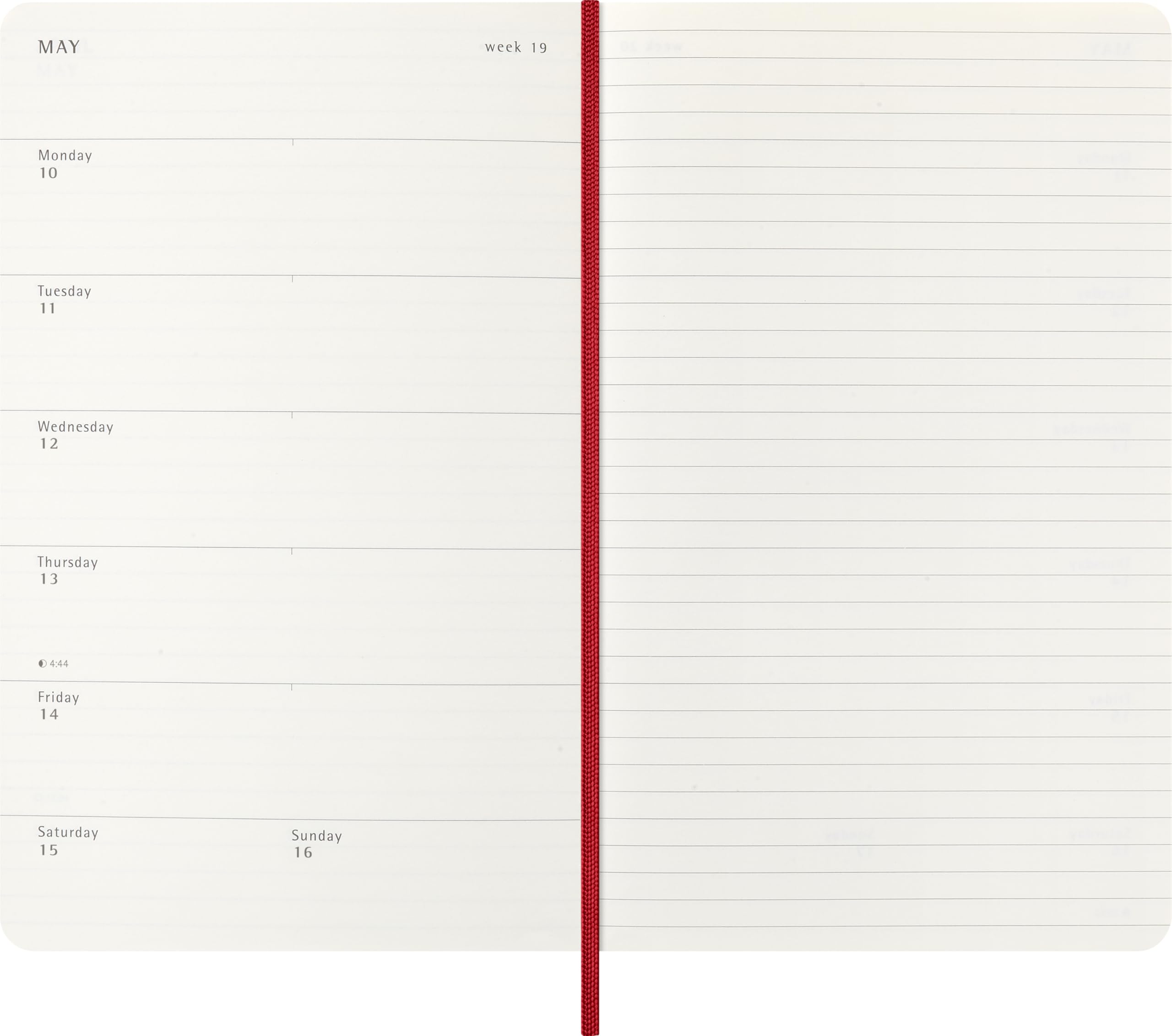 moleskine-agenda-settimanale-2027-large-13x21-cm-rosso-scarlatto-copertina-morbi image 3